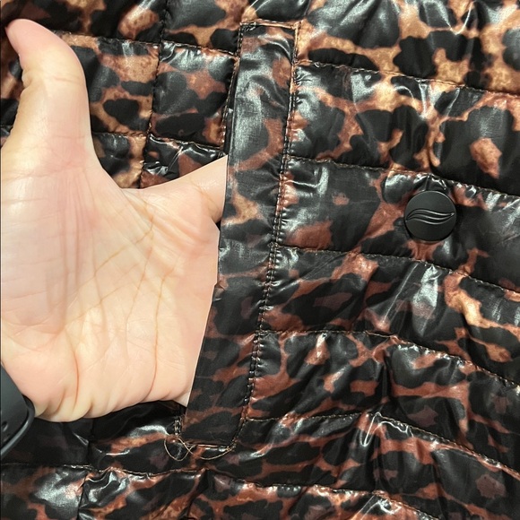 Think Royln Urban Animal Print Marilyn Puffer Down Pea Coat Womens Sz S Gorpcore - Picture 4 of 8